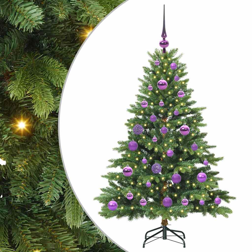 Kunstigt juletræ med 150 LED'er Grøn 120 cm PE og PVC