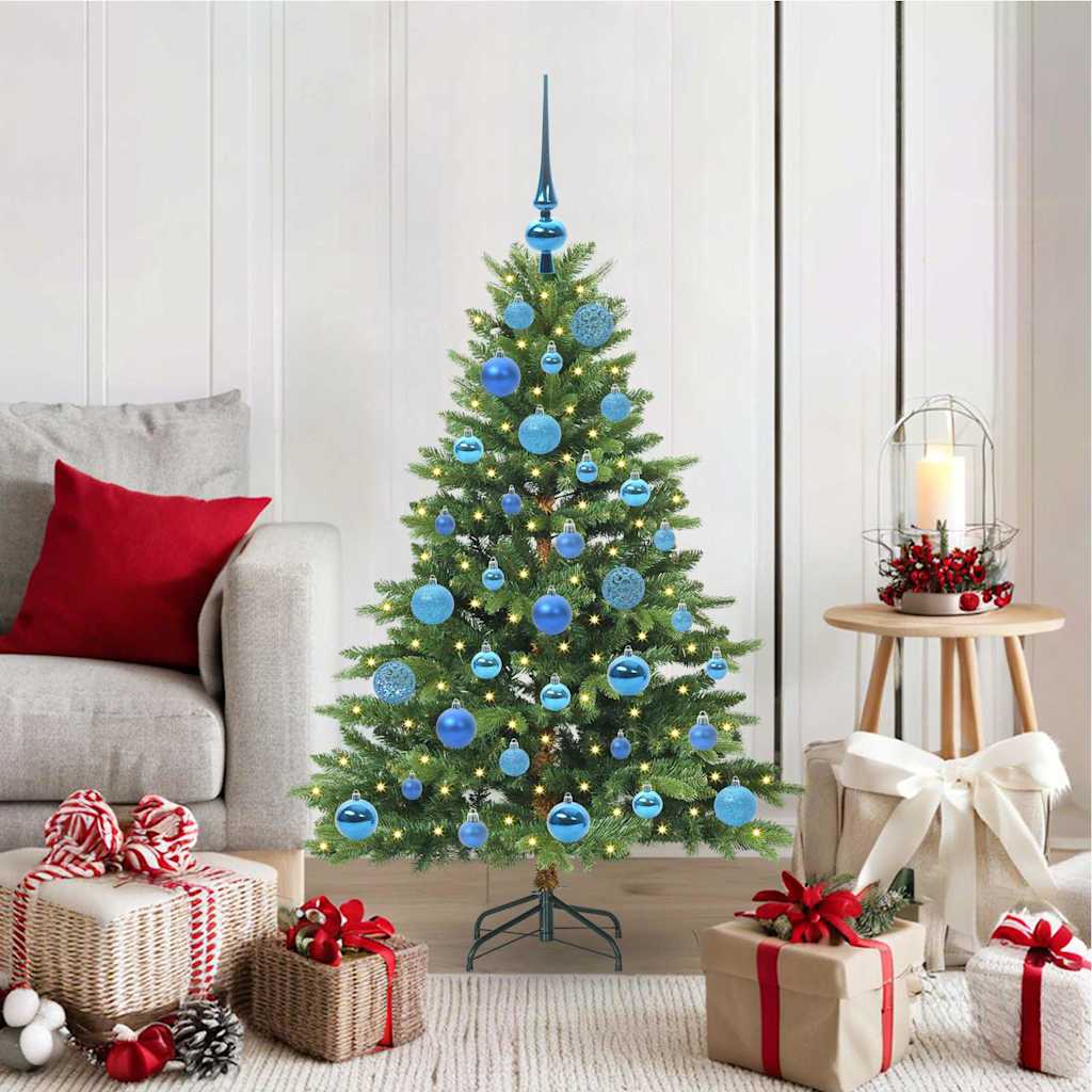 Kunstigt juletræ med 150 LED'er Grøn 120 cm PE og PVC