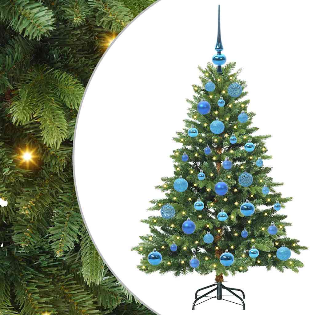 Kunstigt juletræ med 150 LED'er Grøn 120 cm PE og PVC