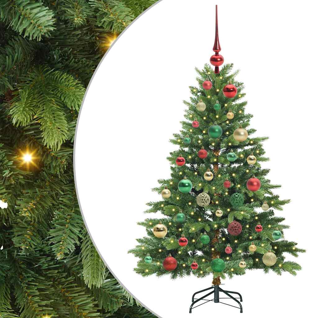 Kunstigt juletræ med 150 LED'er Grøn 120 cm PE og PVC