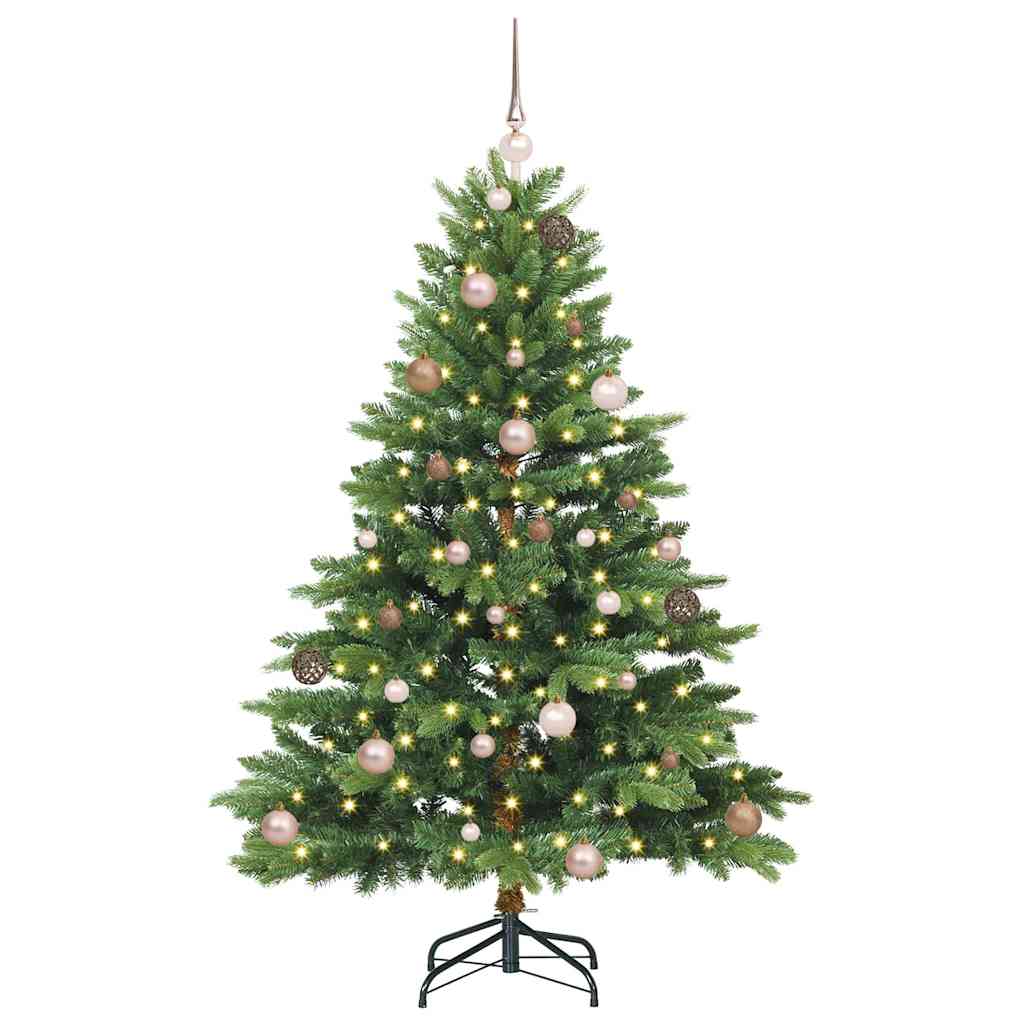 Kunstigt juletræ med 150 LED'er Grøn 150 cm PE og PVC