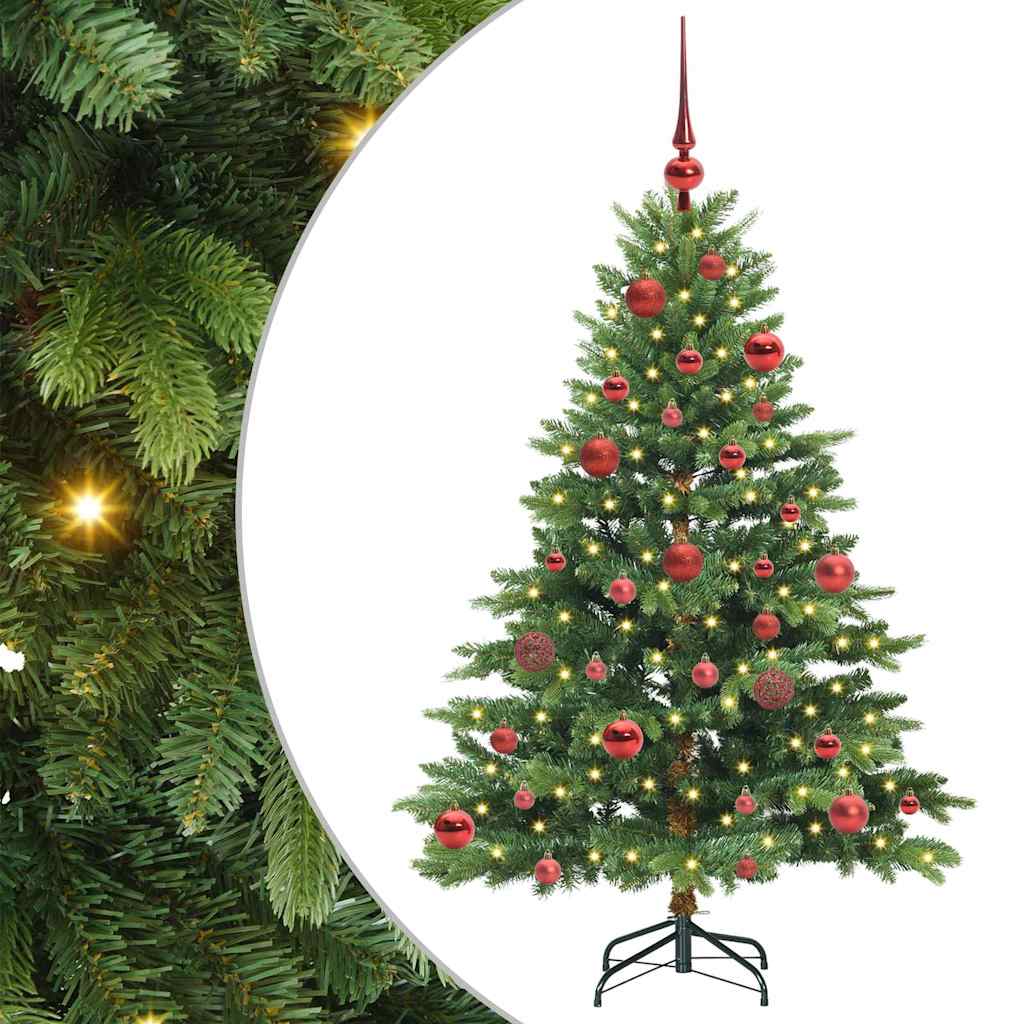 Kunstigt juletræ med 150 LED'er Grøn 150 cm PE og PVC