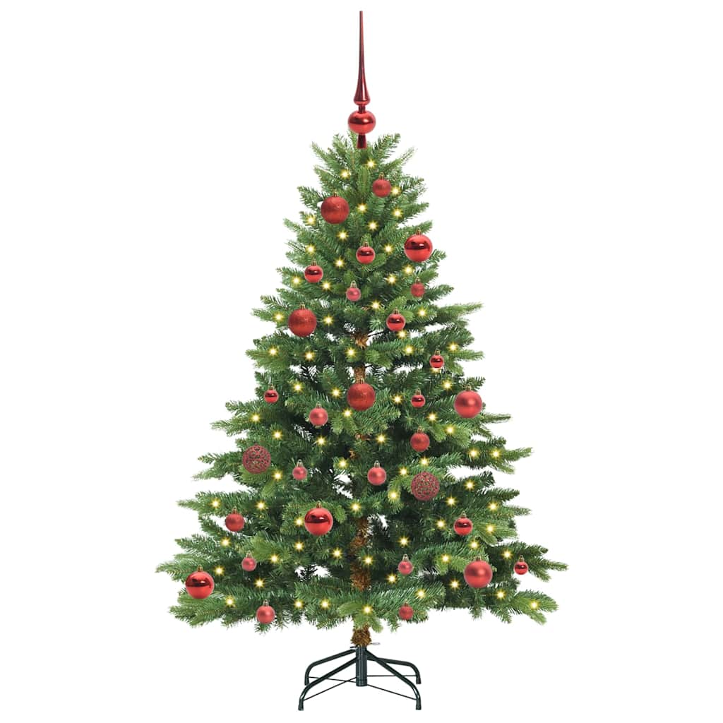 Kunstigt juletræ med 150 LED'er Grøn 150 cm PE og PVC