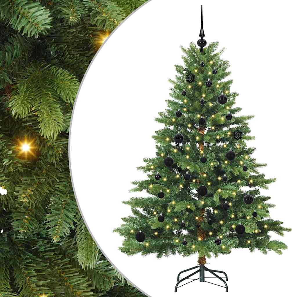 Kunstigt juletræ med 150 LED'er Grøn 150 cm PE og PVC