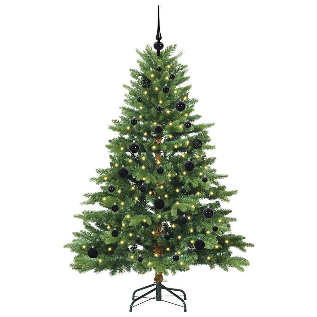 Kunstigt juletræ med 150 LED'er Grøn 150 cm PE og PVC