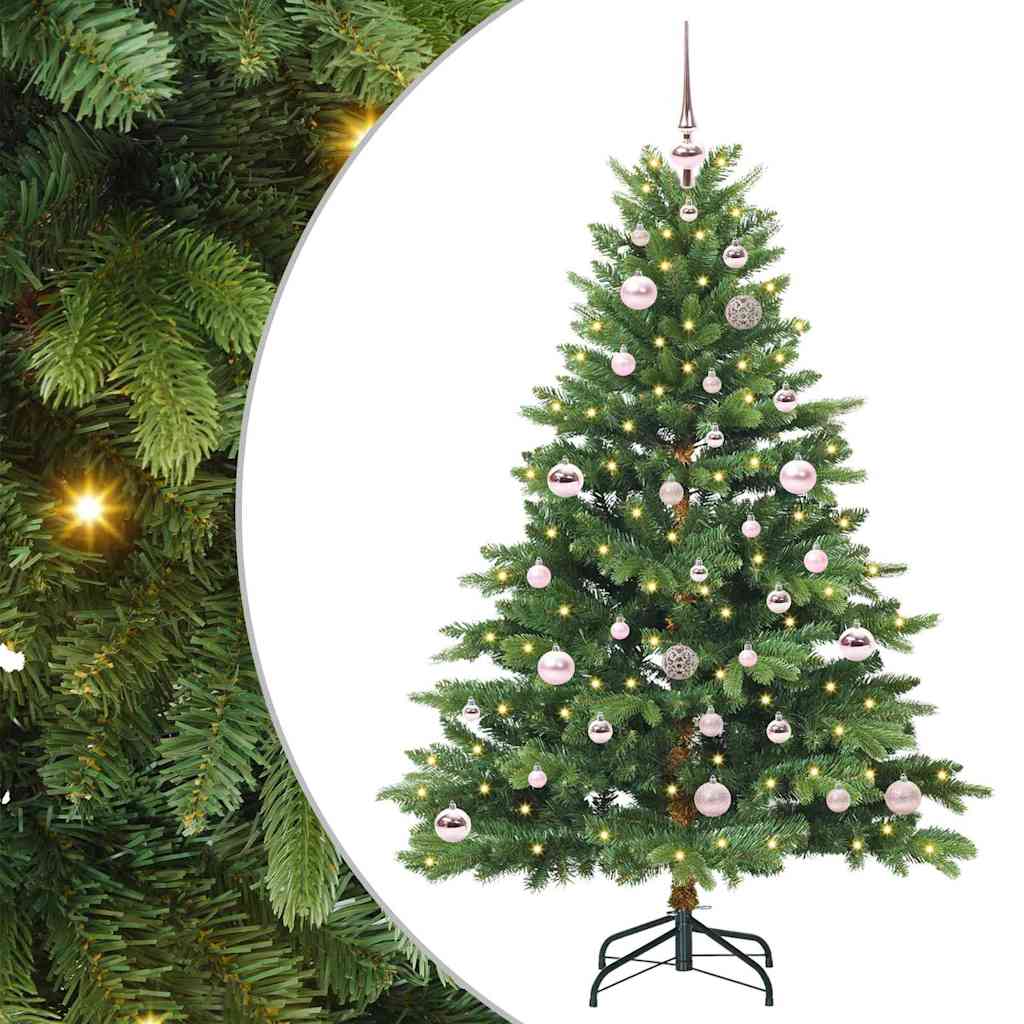 Kunstigt juletræ med 150 LED'er Grøn 150 cm PE og PVC