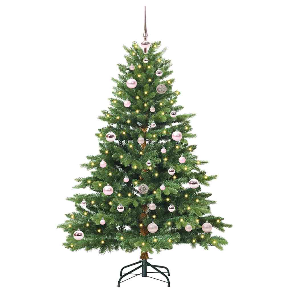 Kunstigt juletræ med 150 LED'er Grøn 150 cm PE og PVC
