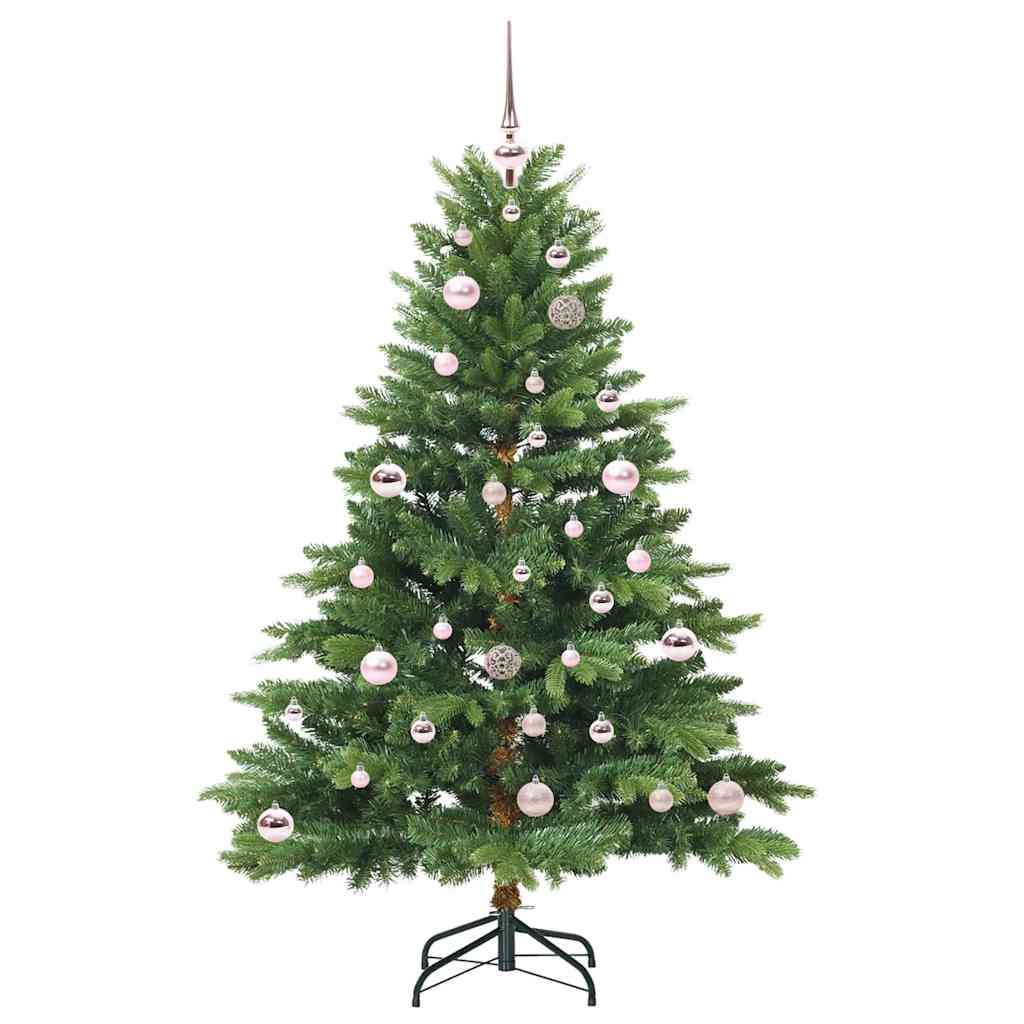 Kunstigt juletræ med 150 LED'er Grøn 150 cm PE og PVC