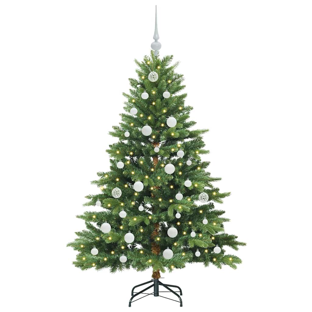 Kunstigt juletræ med 150 LED'er Grøn 150 cm PE og PVC