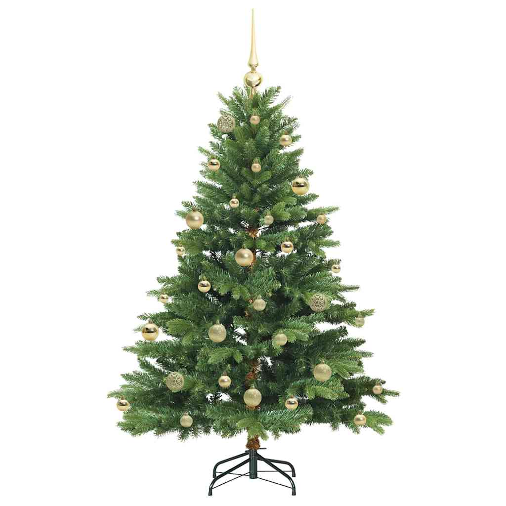 Kunstigt juletræ med 150 LED'er Grøn 150 cm PE og PVC