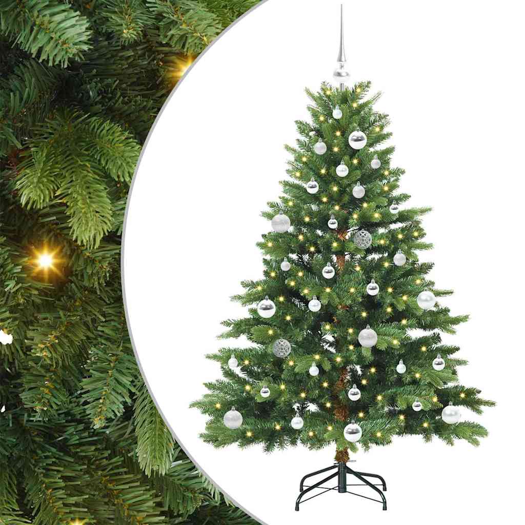Kunstigt juletræ med 150 LED'er Grøn 150 cm PE og PVC