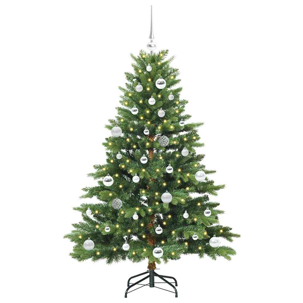 Kunstigt juletræ med 150 LED'er Grøn 150 cm PE og PVC