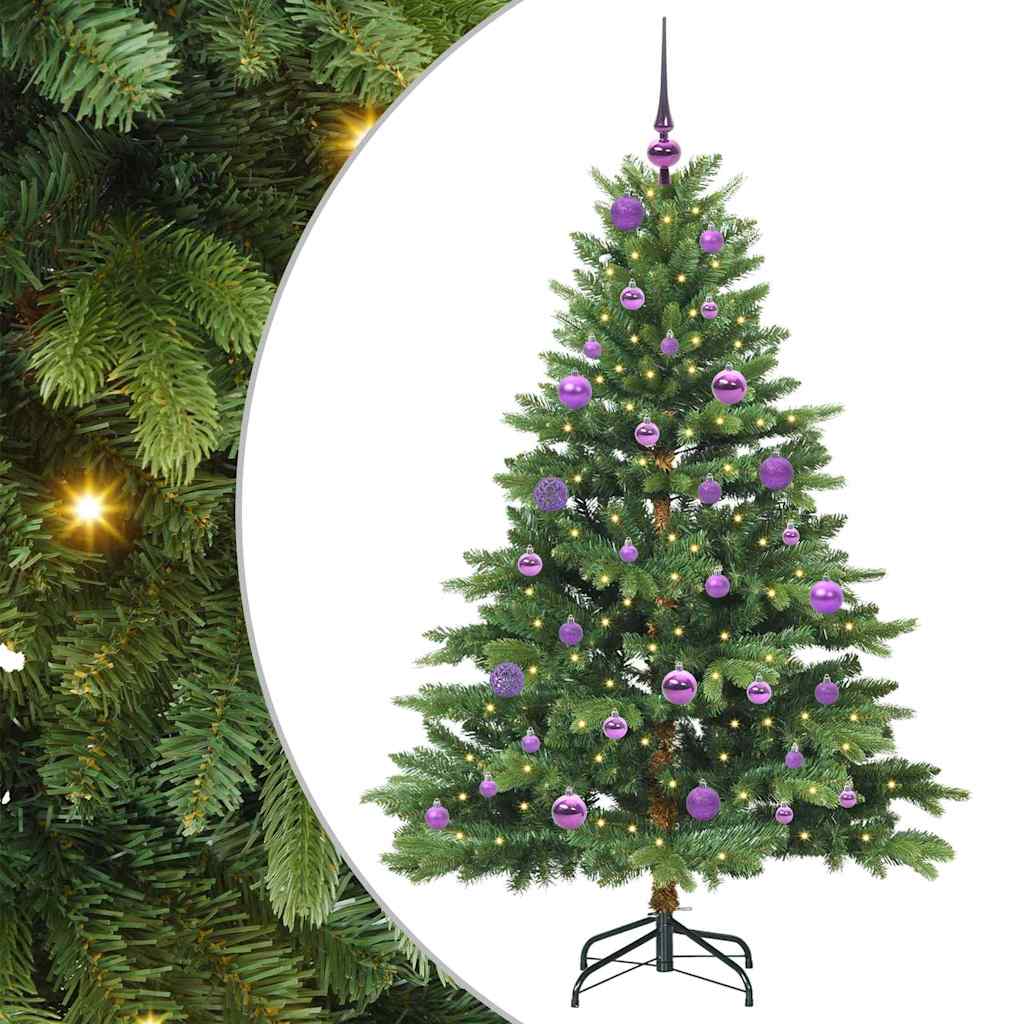 Kunstigt juletræ med 150 LED'er Grøn 150 cm PE og PVC