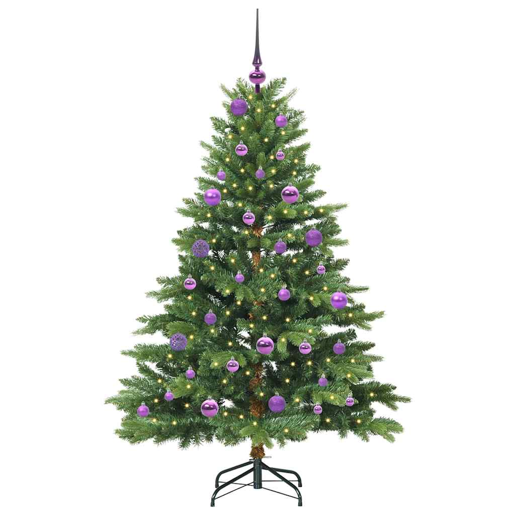 Kunstigt juletræ med 150 LED'er Grøn 150 cm PE og PVC