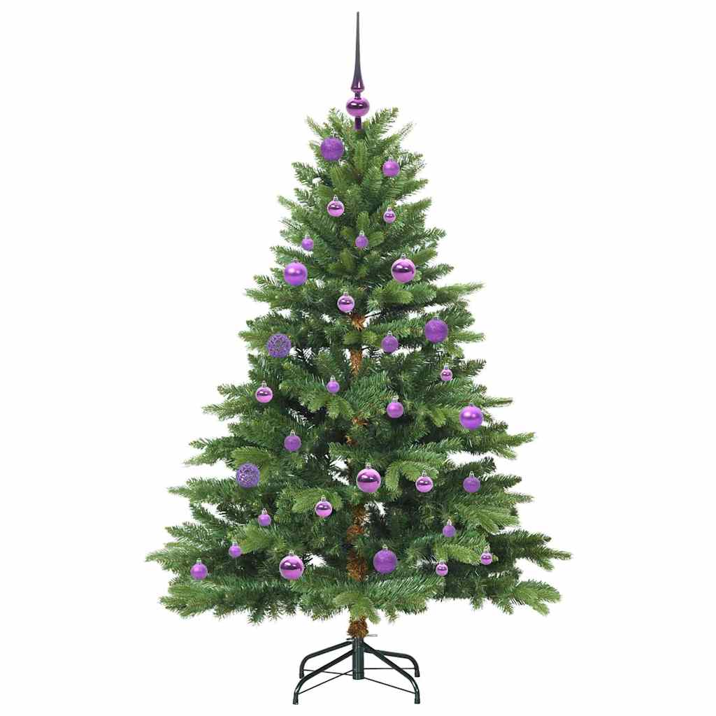 Kunstigt juletræ med 150 LED'er Grøn 150 cm PE og PVC