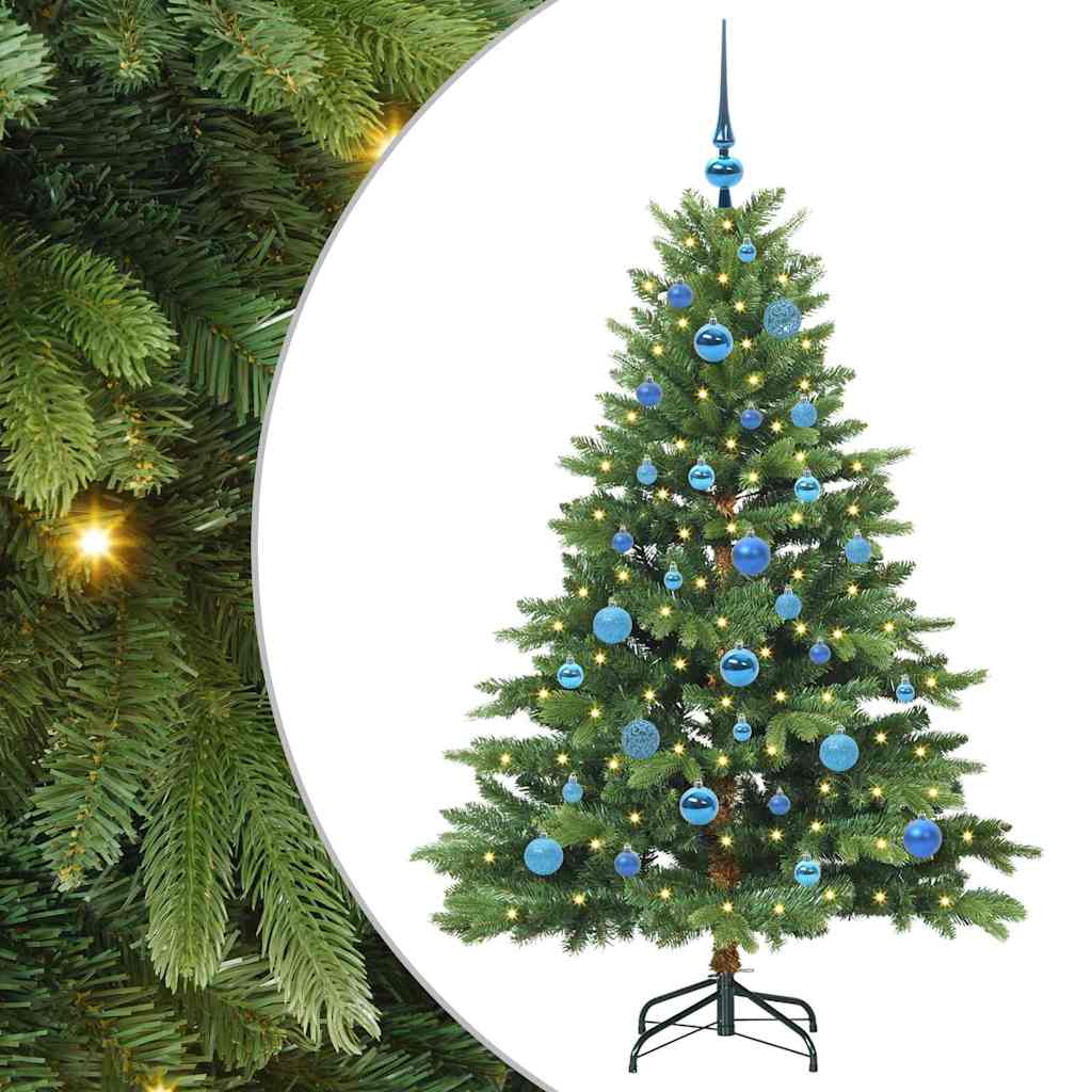 Kunstigt juletræ med 150 LED'er Grøn 150 cm PE og PVC
