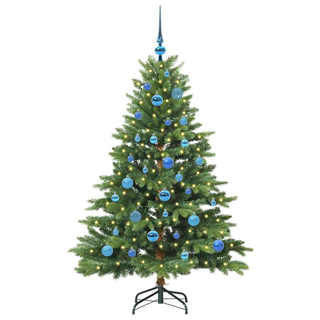 Kunstigt juletræ med 150 LED'er Grøn 150 cm PE og PVC