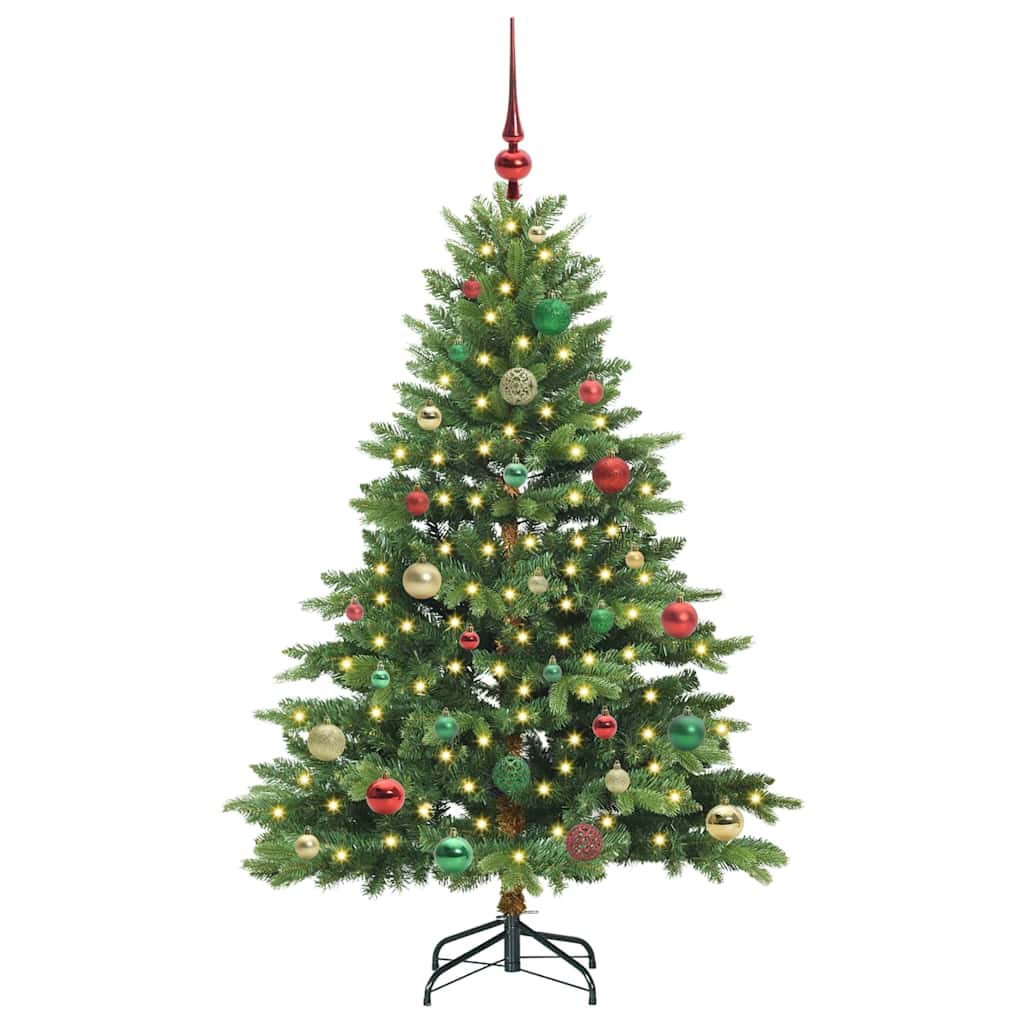 Kunstigt juletræ med 150 LED'er Grøn 150 cm PE og PVC