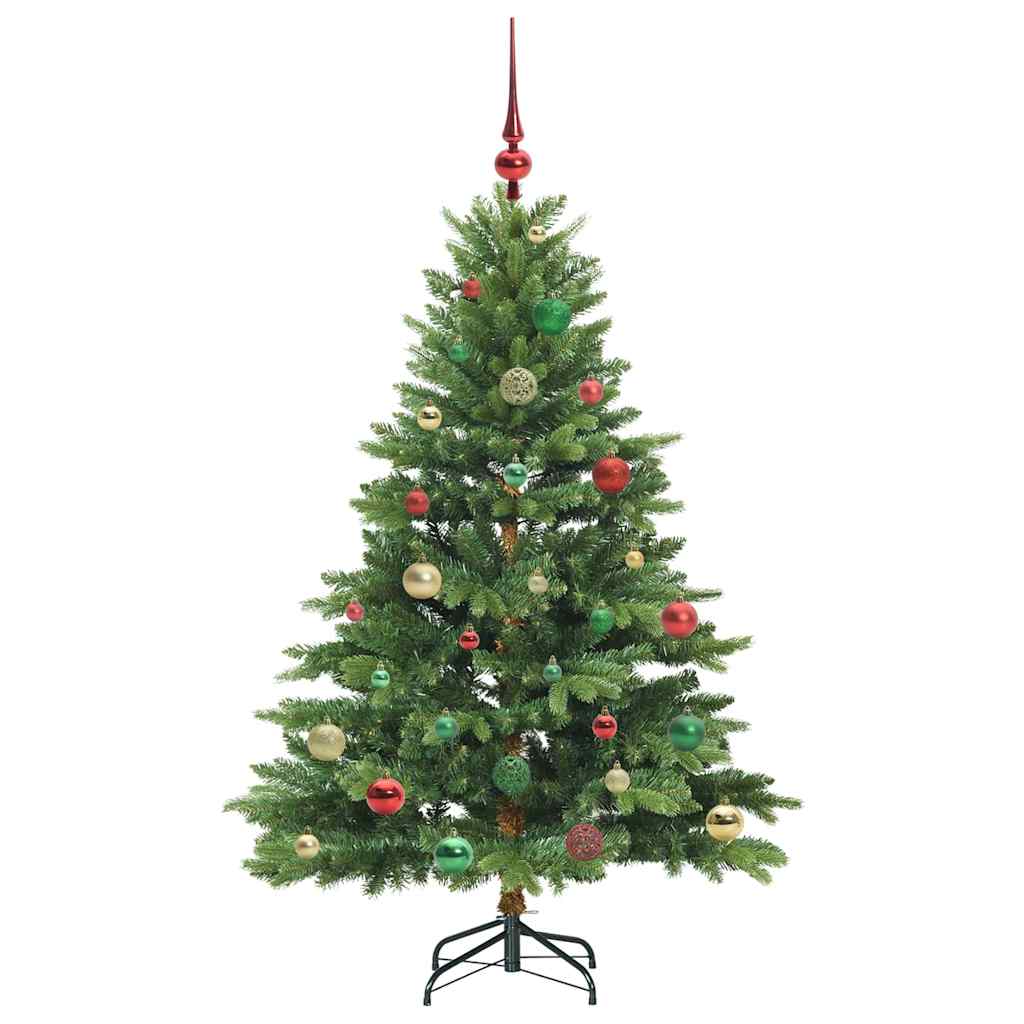 Kunstigt juletræ med 150 LED'er Grøn 150 cm PE og PVC
