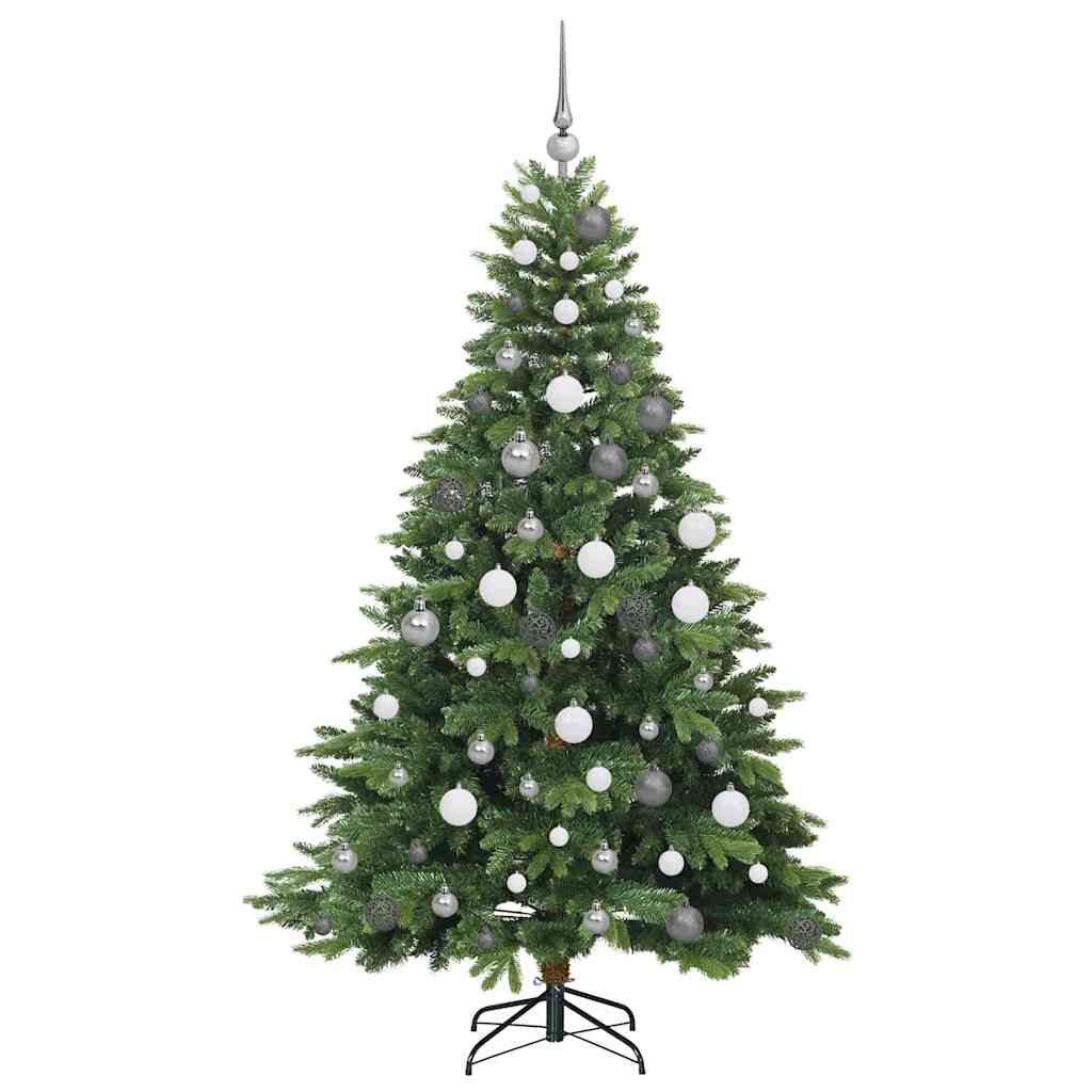 Kunstigt juletræ med 300 LED'er Grøn 180 cm PE og PVC