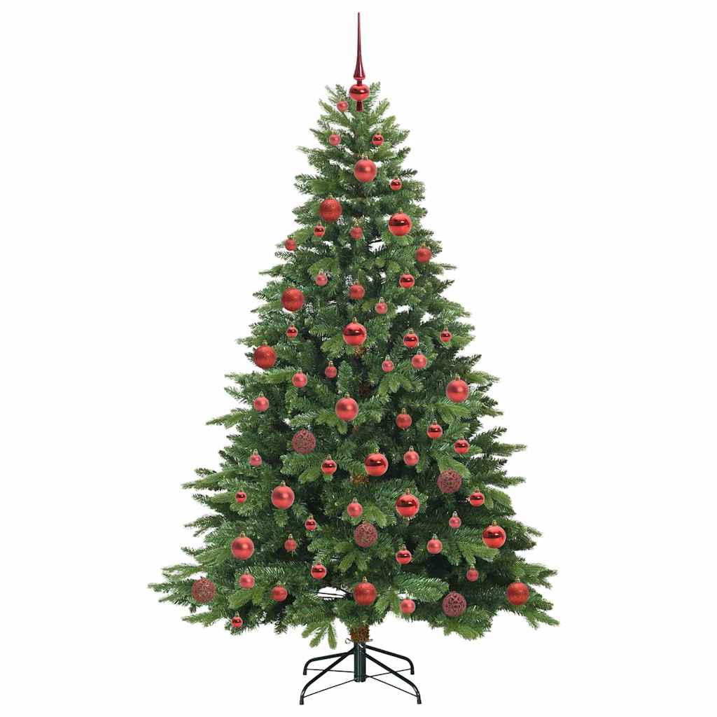 Kunstigt juletræ med 300 LED'er Grøn 180 cm PE og PVC