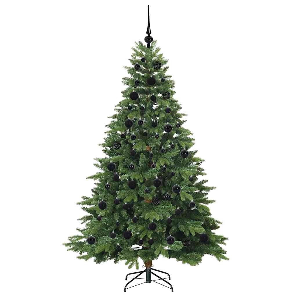 Kunstigt juletræ med 300 LED'er Grøn 180 cm PE og PVC