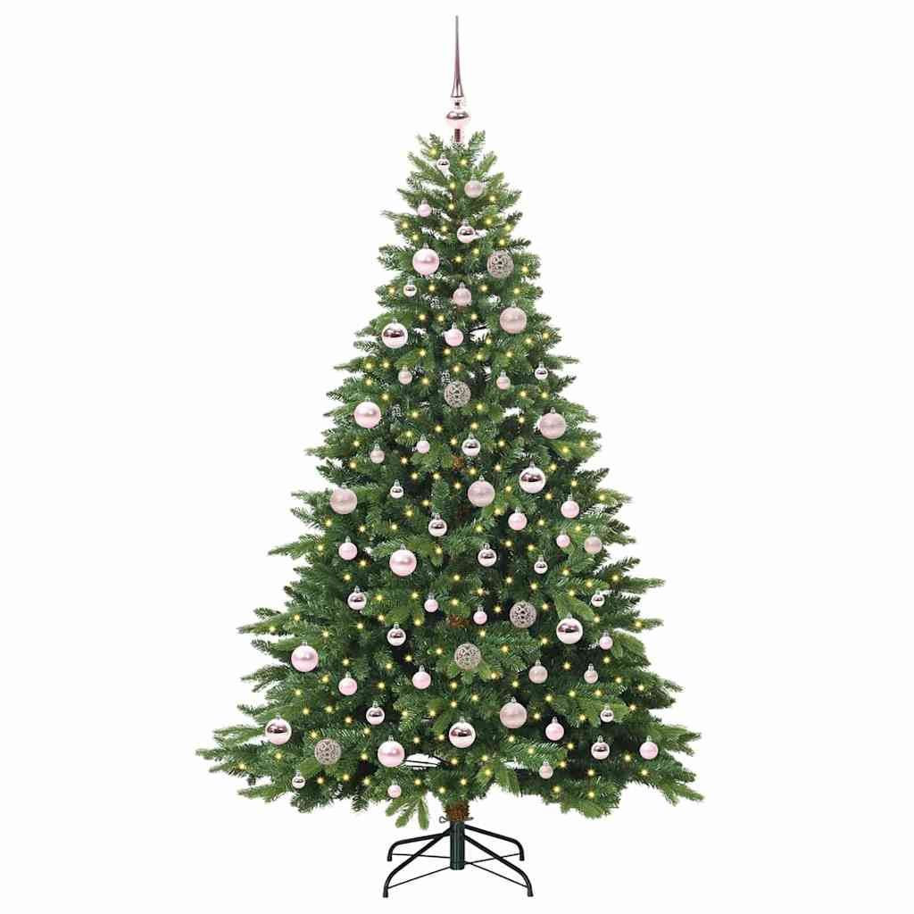 Kunstigt juletræ med 300 LED'er Grøn 180 cm PE og PVC