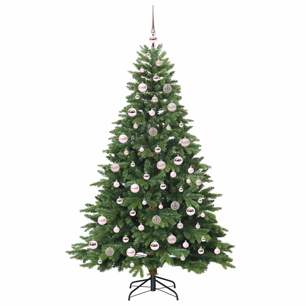 Kunstigt juletræ med 300 LED'er Grøn 180 cm PE og PVC