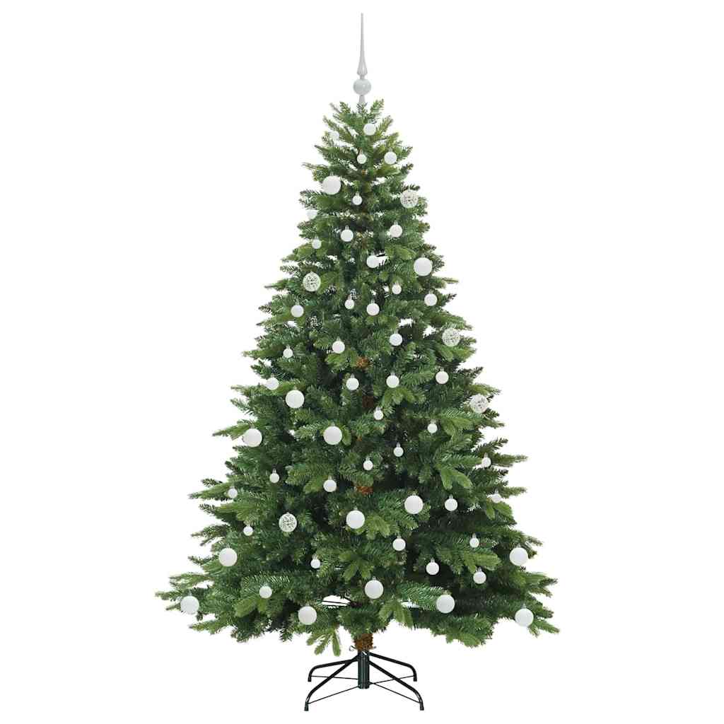 Kunstigt juletræ med 300 LED'er Grøn 180 cm PE og PVC