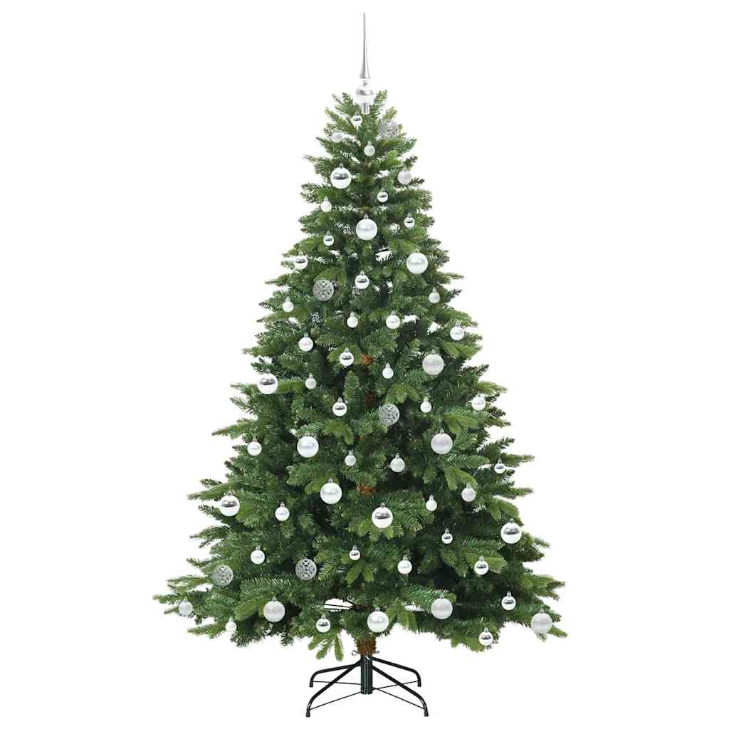 Kunstigt juletræ med 300 LED'er Grøn 180 cm PE og PVC