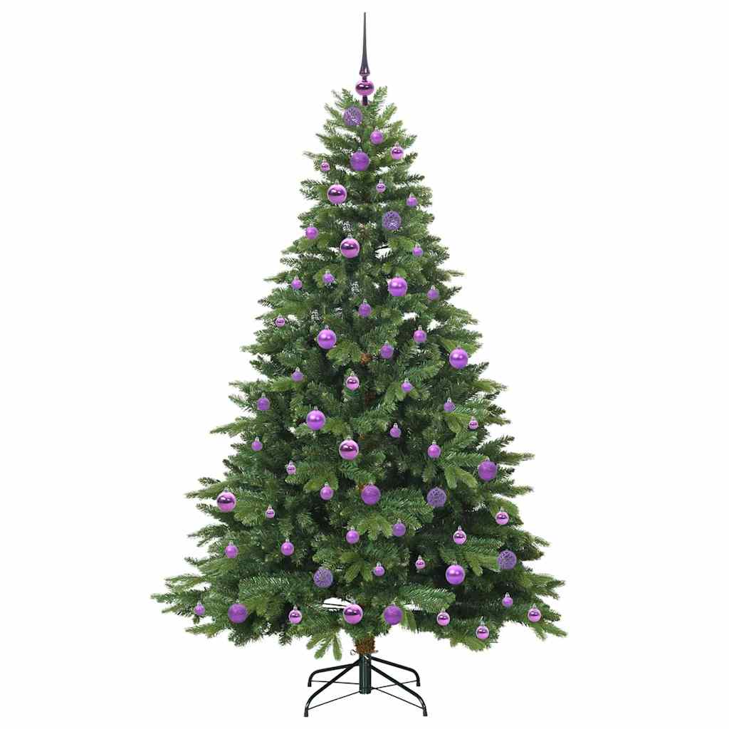 Kunstigt juletræ med 300 LED'er Grøn 180 cm PE og PVC