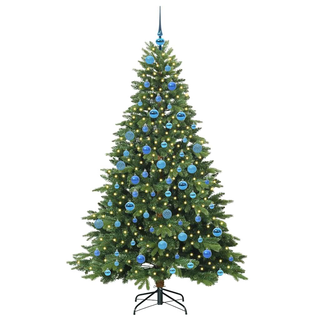 Kunstigt juletræ med 300 LED'er Grøn 180 cm PE og PVC