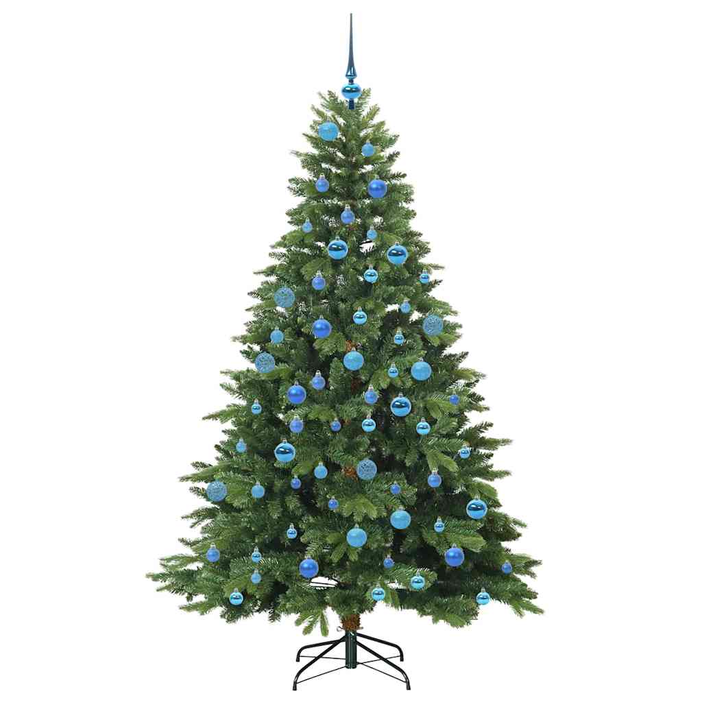Kunstigt juletræ med 300 LED'er Grøn 180 cm PE og PVC
