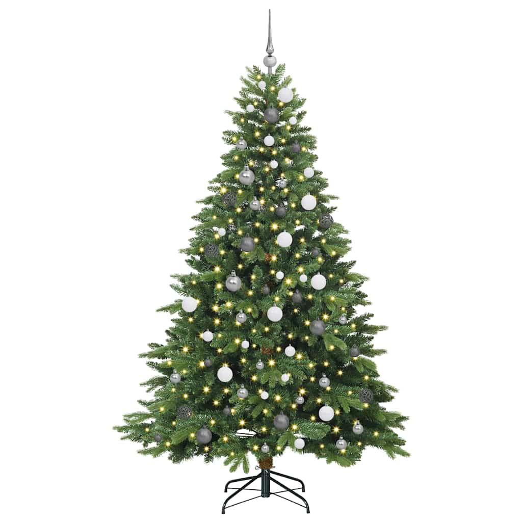 Kunstigt juletræ med 300 LED'er Grøn 210 cm PE og PVC