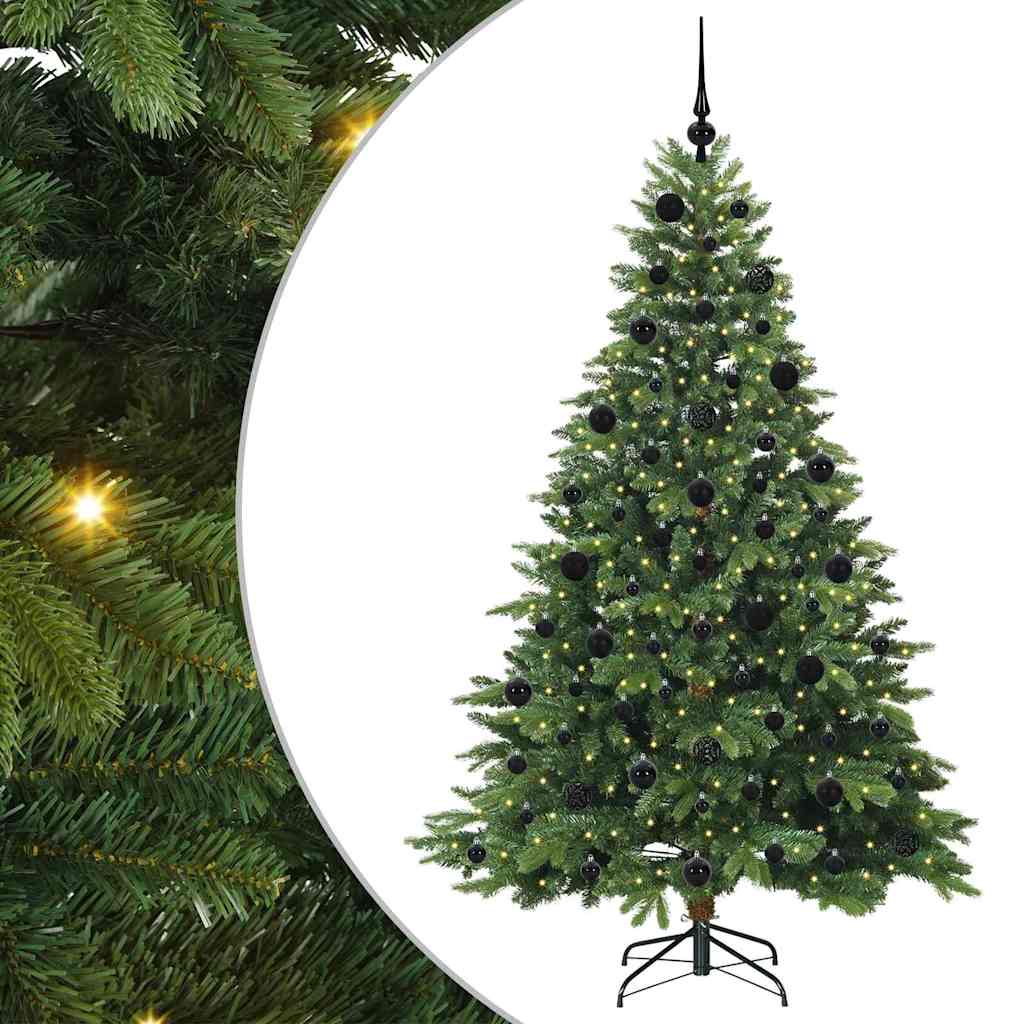 Kunstigt juletræ med 300 LED'er Grøn 210 cm PE og PVC