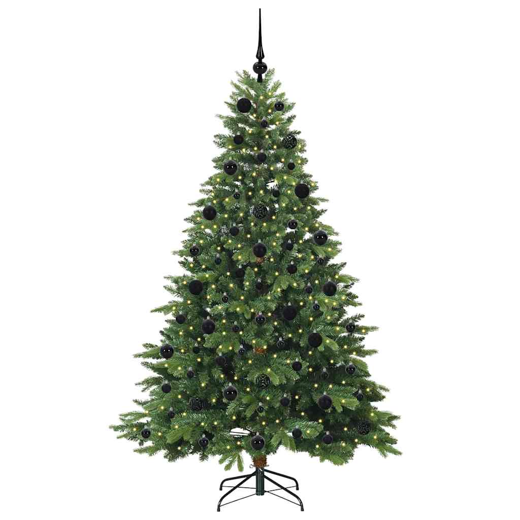 Kunstigt juletræ med 300 LED'er Grøn 210 cm PE og PVC