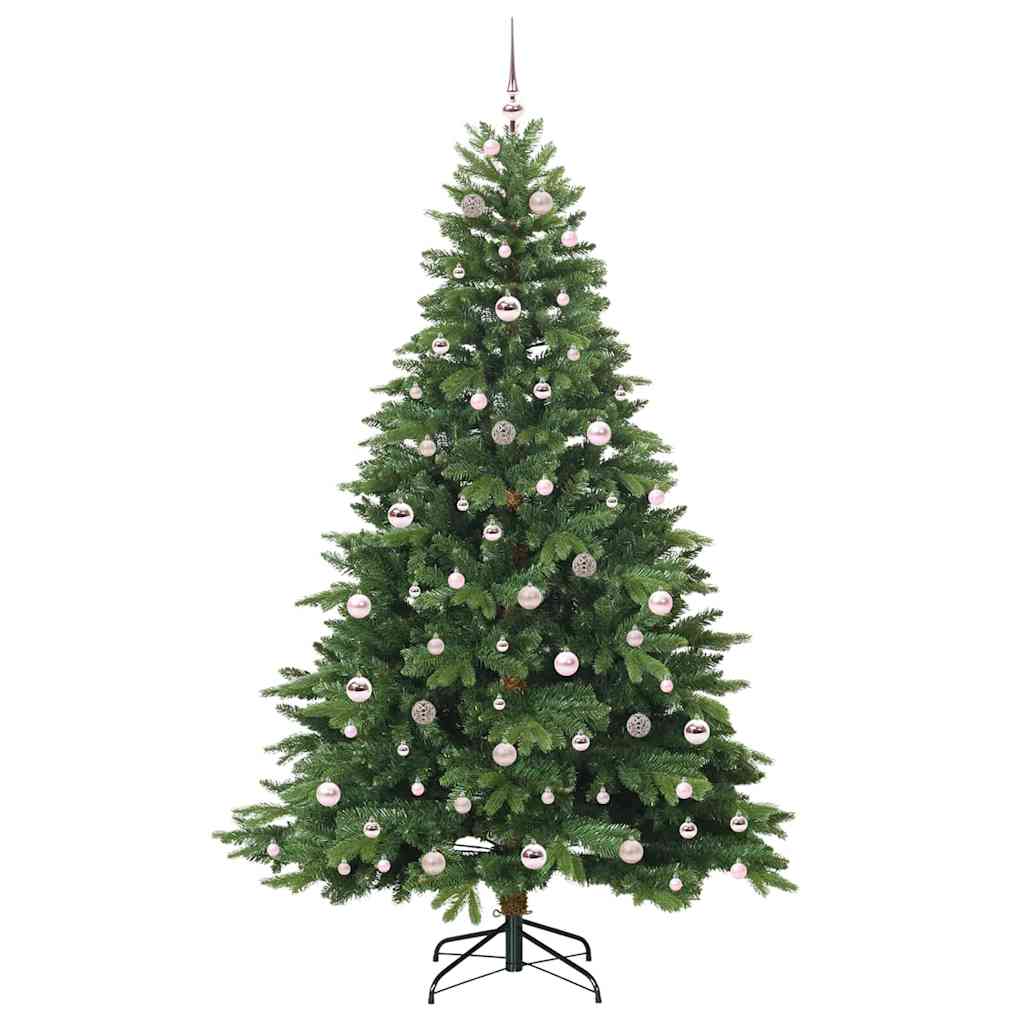 Kunstigt juletræ med 300 LED'er Grøn 210 cm PE og PVC