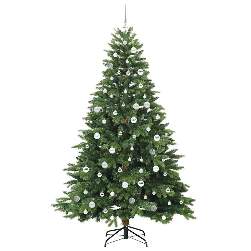Kunstigt juletræ med 300 LED'er Grøn 210 cm PE og PVC