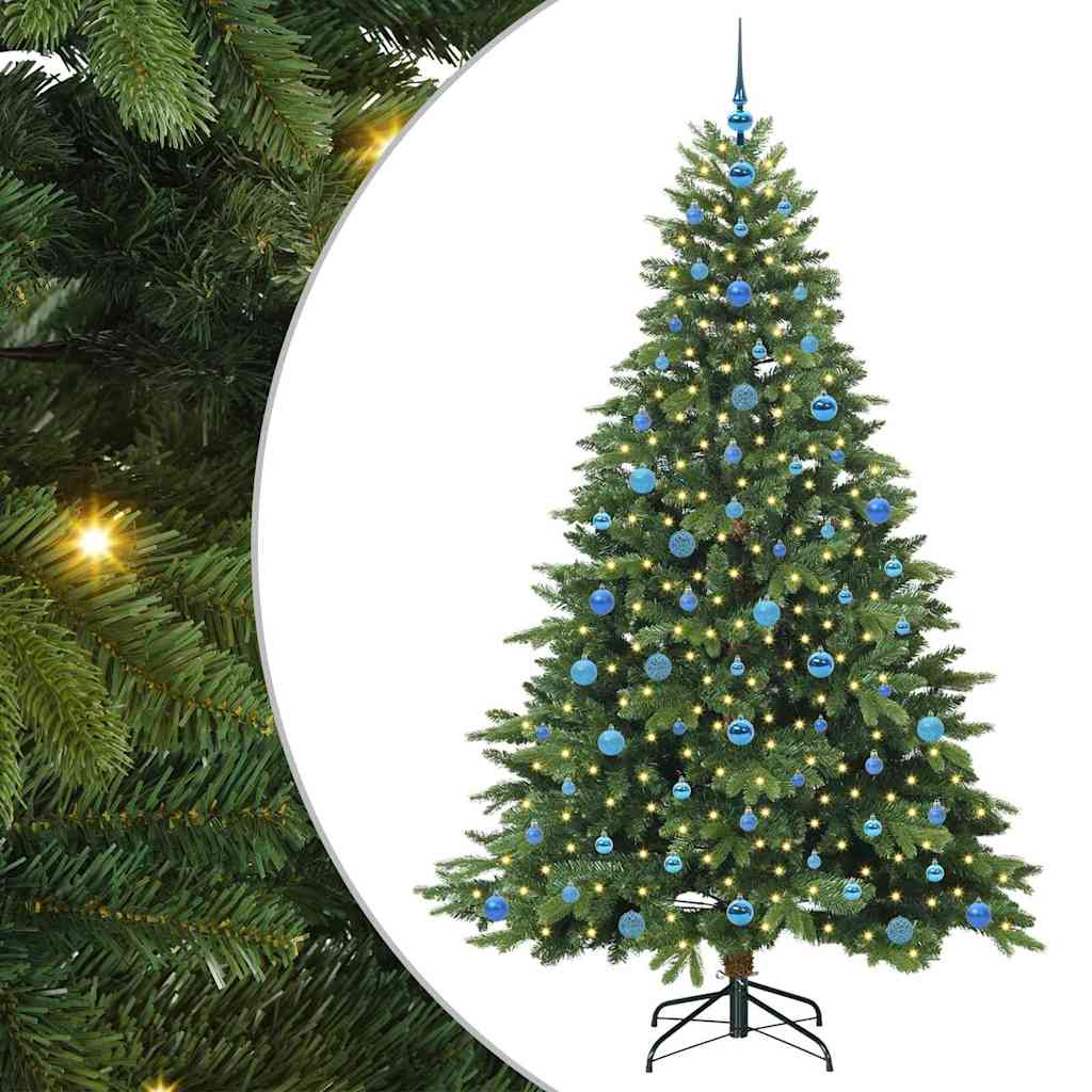 Kunstigt juletræ med 300 LED'er Grøn 210 cm PE og PVC