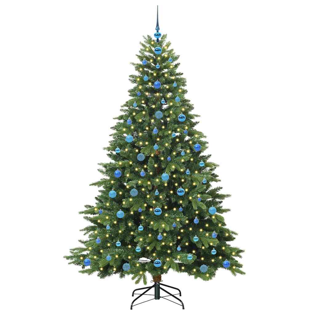 Kunstigt juletræ med 300 LED'er Grøn 210 cm PE og PVC