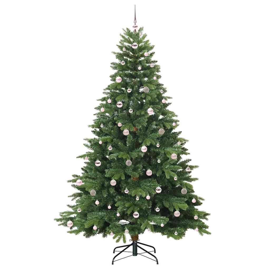 Kunstigt juletræ med 300 LED'er Grøn 240 cm PE og PVC