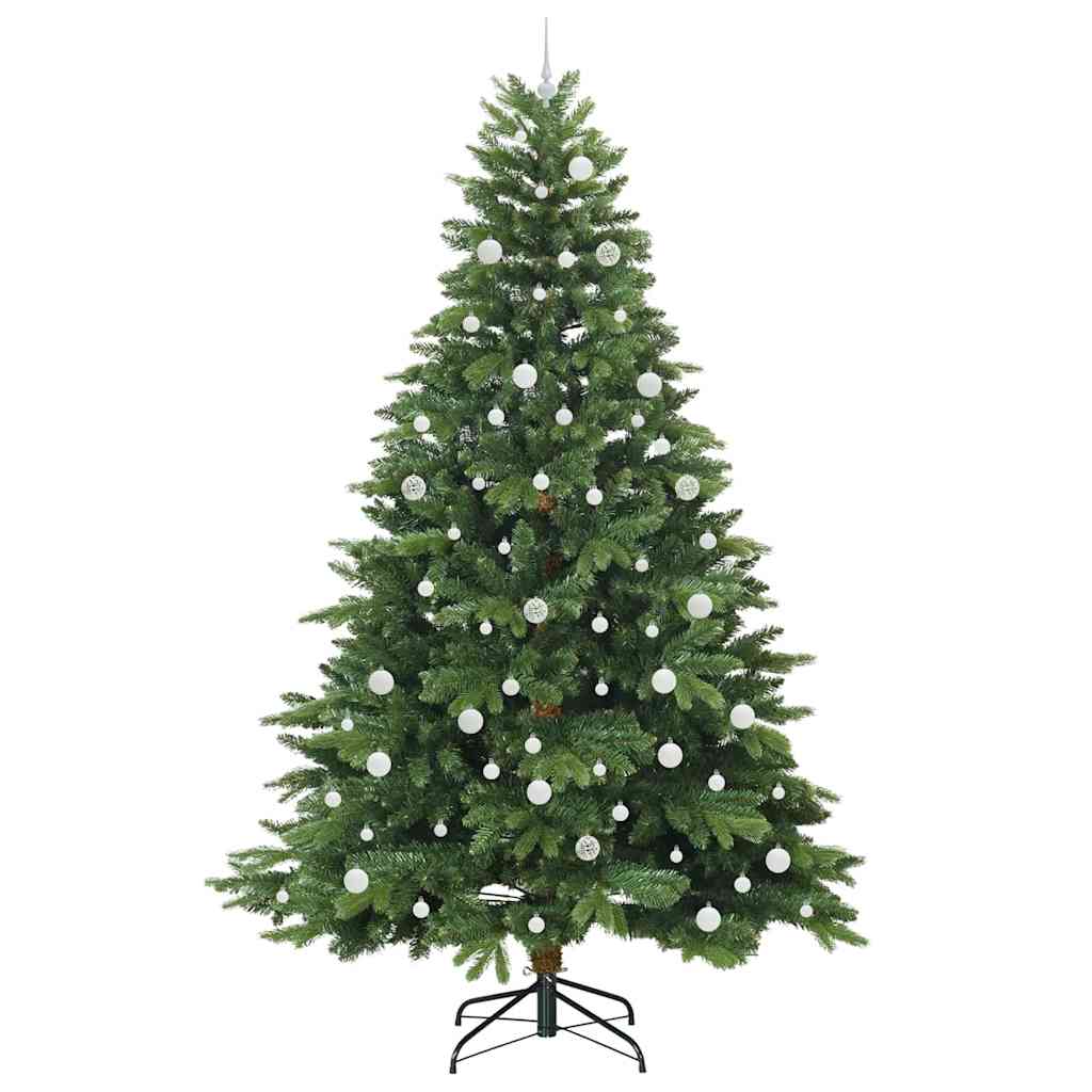 Kunstigt juletræ med 300 LED'er Grøn 240 cm PE og PVC