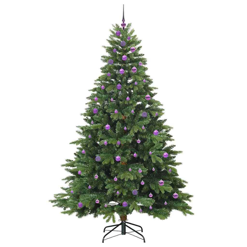 Kunstigt juletræ med 300 LED'er Grøn 240 cm PE og PVC