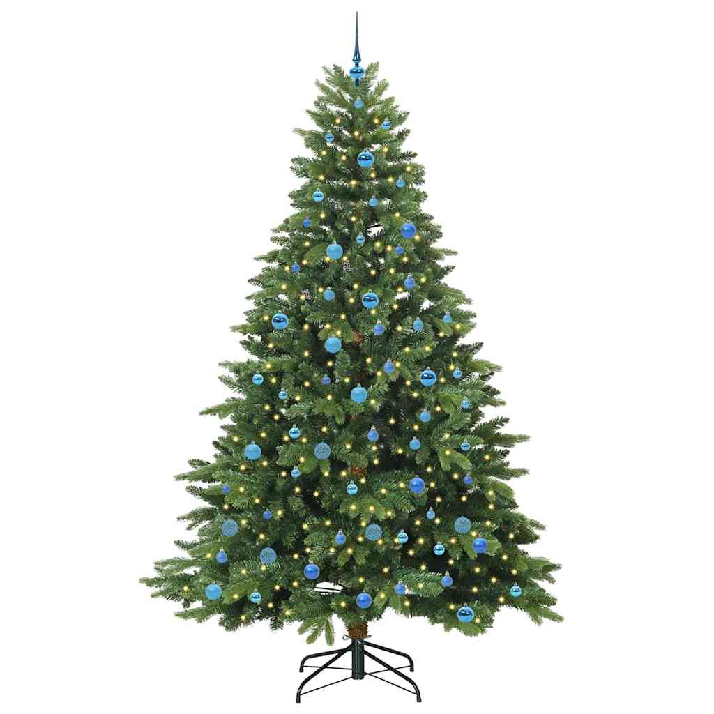 Kunstigt juletræ med 300 LED'er Grøn 240 cm PE og PVC