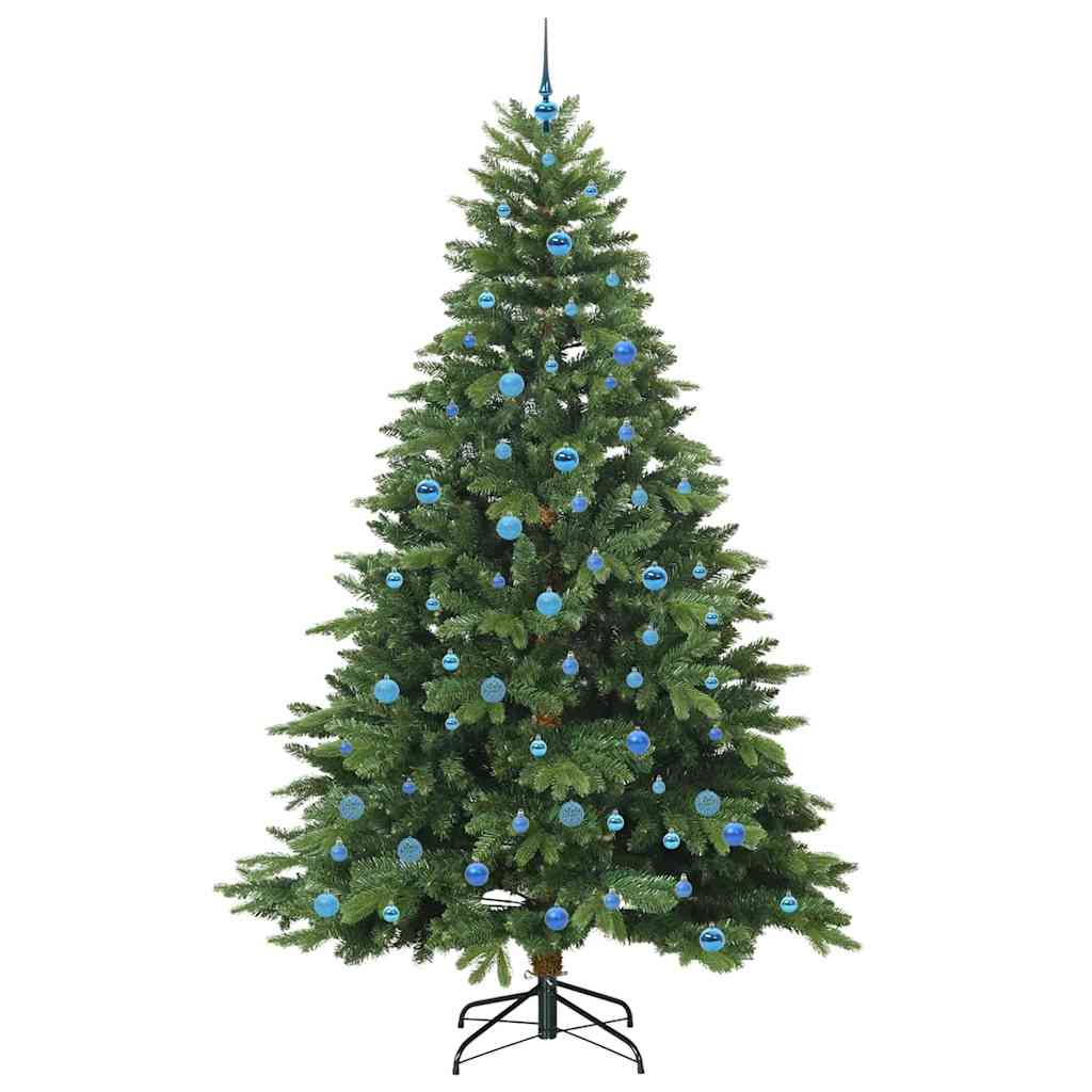 Kunstigt juletræ med 300 LED'er Grøn 240 cm PE og PVC