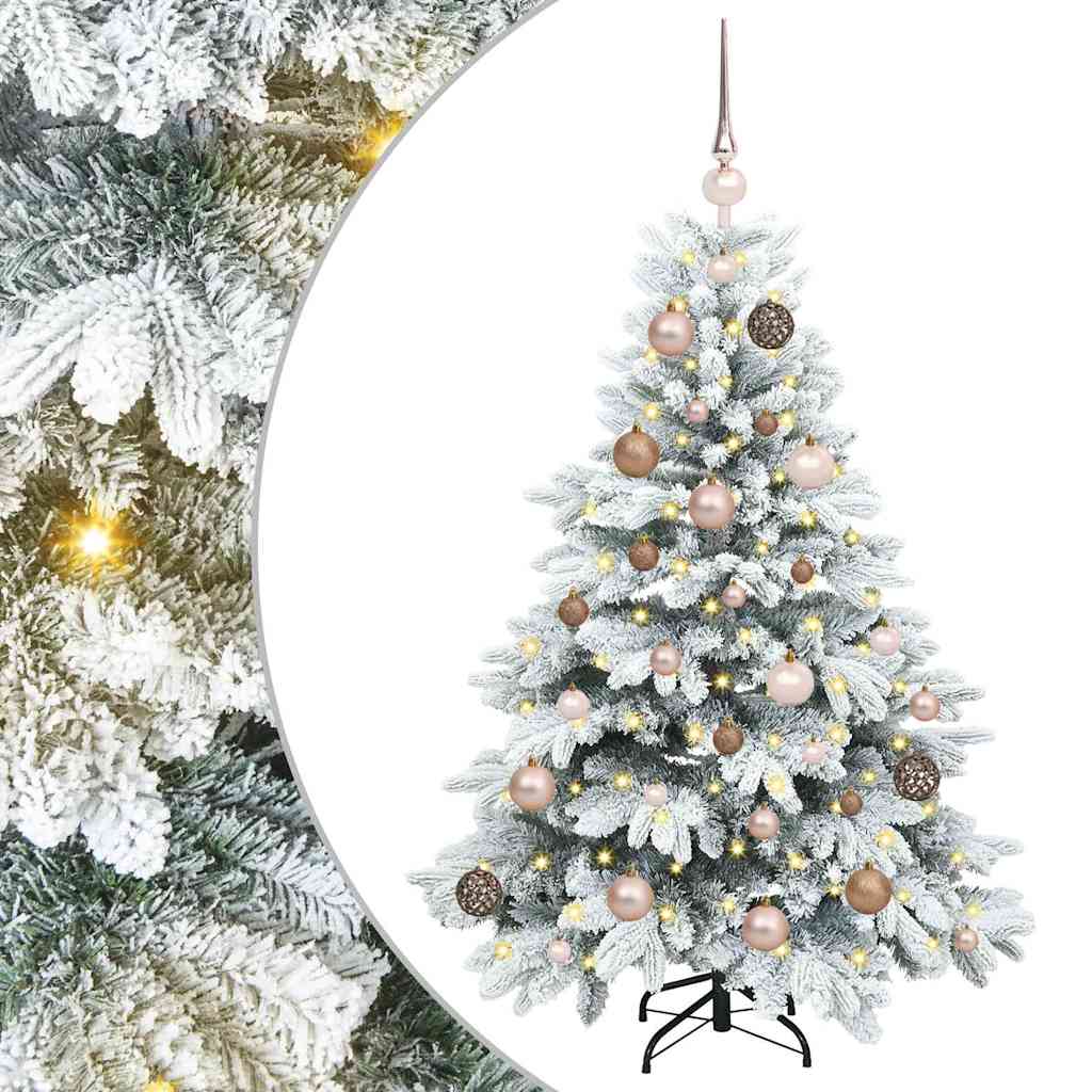 Kunstigt juletræ med 150 LED'er Hvid 120 cm PE og PVC