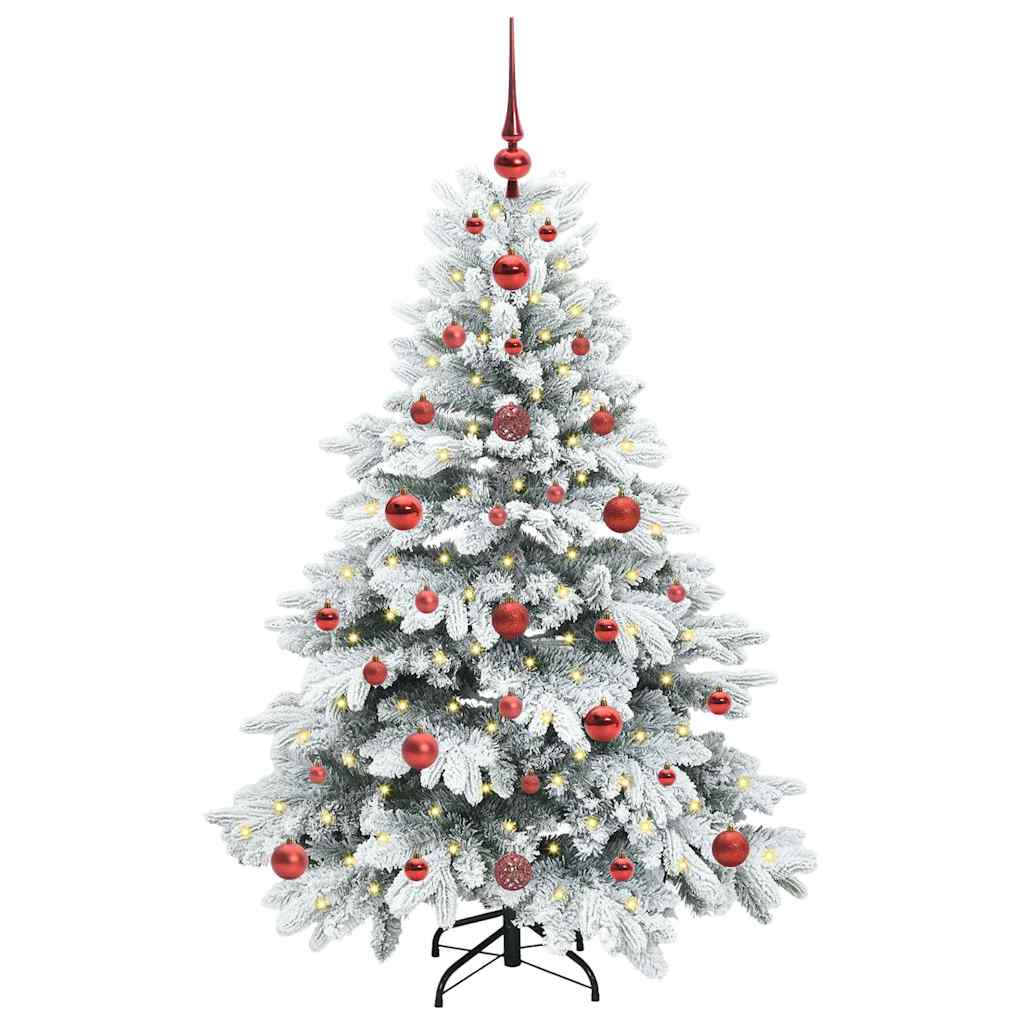 Kunstigt juletræ med 150 LED'er Hvid 120 cm PE og PVC