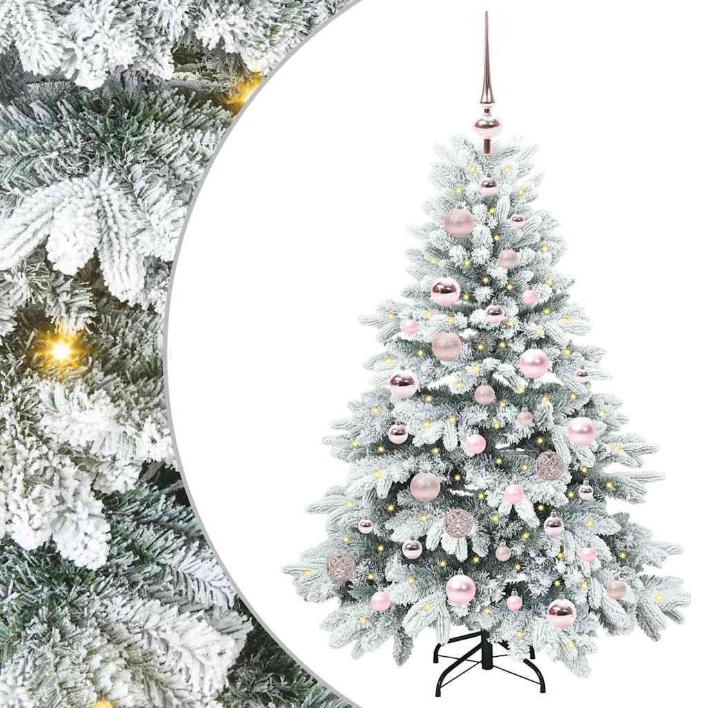 Kunstigt juletræ med 150 LED'er Hvid 120 cm PE og PVC