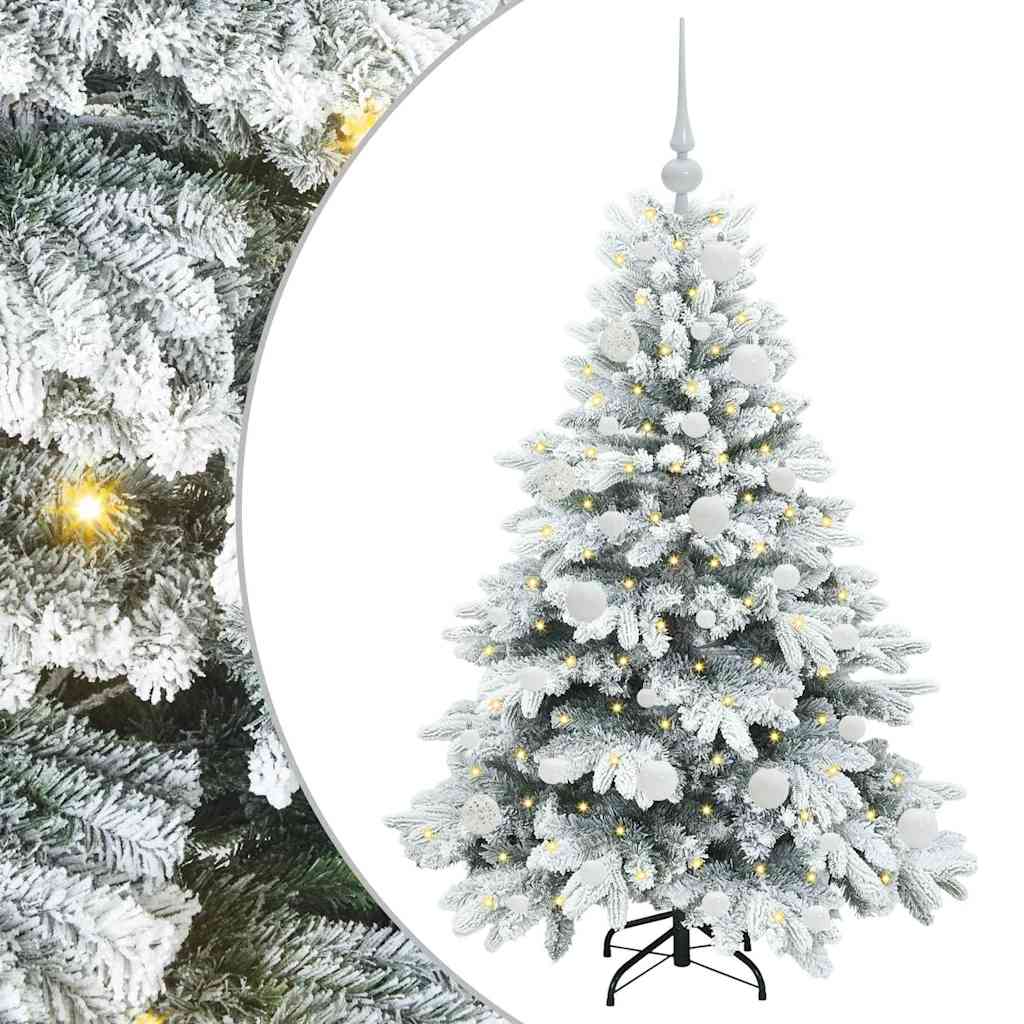 Kunstigt juletræ med 150 LED'er Hvid 120 cm PE og PVC