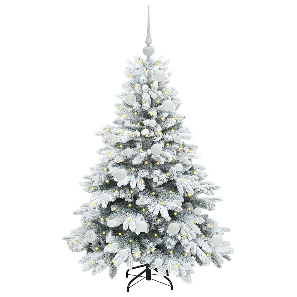 Kunstigt juletræ med 150 LED'er Hvid 120 cm PE og PVC